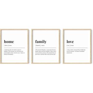 imageHAUS AND HUES Family Quotes Wall Art Love Picture Decor Black and White Pictures for Family Wall Art Black and White Posters for Bedroom Art Unframed 11quotx14quotBeige Framed
