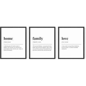 imageHAUS AND HUES Family Quotes Wall Art Love Picture Decor Black and White Pictures for Family Wall Art Black and White Posters for Bedroom Art Unframed 11quotx14quotBlack Framed