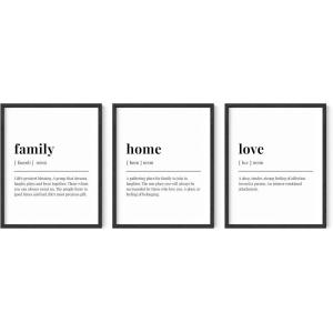 imageHAUS AND HUES Family Quotes Wall Art Love Picture Decor Black and White Pictures for Family Wall Art Black and White Posters for Bedroom Art Unframed 11quotx14quotUnframed