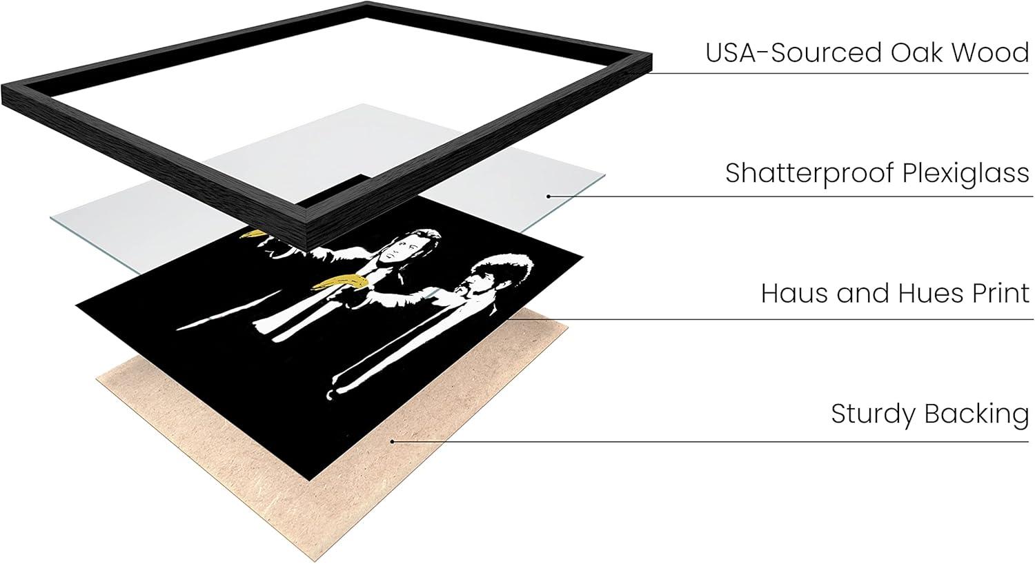 imageHAUS AND HUES Colorful Rain Graffiti Banksy Print  Street Art Wall Poster Ideal for Home and College Dorm Decor Beige Frame 24x36Banksy Pulp Fiction