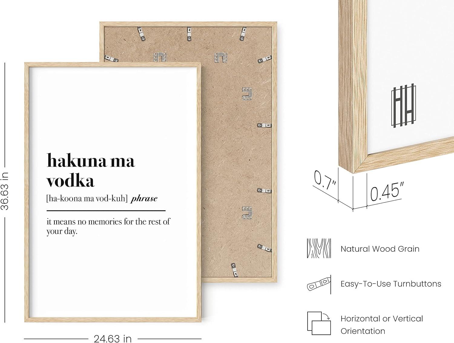 imageHAUS AND HUES Home Office Wall Decor  Funny Wall Art for Office Cubicle Wall Decor Funny Office Decorations for Work Funny Cubicle Decor Wall Sayings for Office Meeting Unframed 24x36Hakuna Ma Vodka