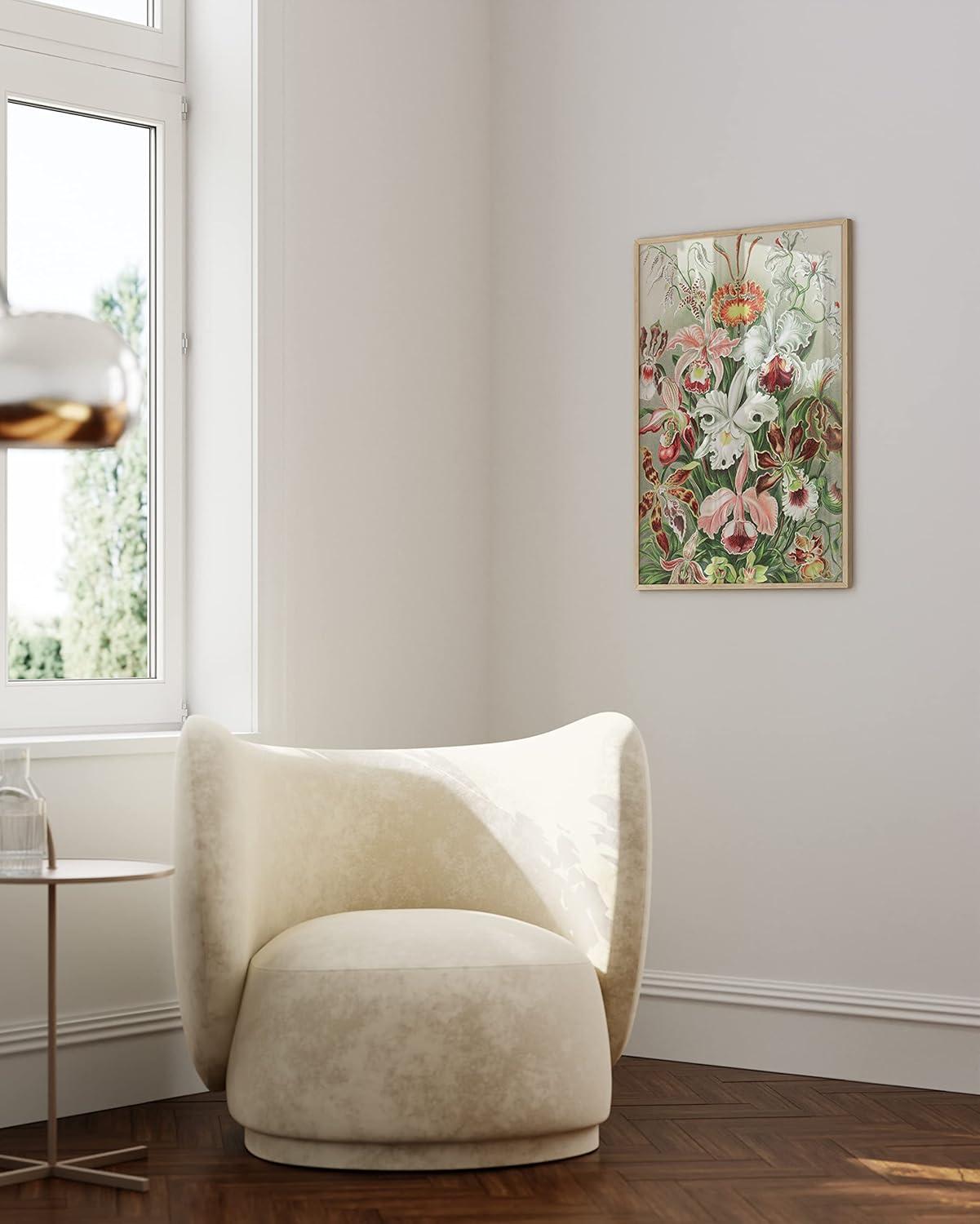 imageHAUS AND HUES Vintage Mushroom Poster  Adolphe Millot Mushroom Wall Art Botanical Print Cottagecore Decor Vintage Plant Poster Beige Frame 24x36Flower