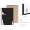 imageHAUS AND HUES Abstract Wall Art  Mid Century Modern Prints Neutral Decor Beige Wood Lines UNFRAMED 12x16Black  Beige Shapes