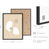 imageHAUS AND HUES Abstract Wall Art  Mid Century Modern Prints Neutral Decor Beige Wood Lines UNFRAMED 12x16Floating Ovals  Objects