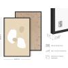imageHAUS AND HUES Abstract Wall Art  Mid Century Modern Prints Neutral Decor Beige Wood Lines UNFRAMED 12x16Floating Ovals  Objects