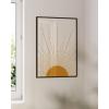 imageHAUS AND HUES Boho Framed Wall Art  Southwestern Geometric Sun Print Mid Century Modern Decor Black Frame 12x16Mid Century Sun