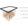 imageHAUS AND HUES Boho Framed Wall Art  Southwestern Geometric Sun Print Mid Century Modern Decor Black Frame 12x16Sun Rays