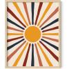imageHAUS AND HUES Boho Framed Wall Art  Southwestern Geometric Sun Print Mid Century Modern Decor Black Frame 12x16Sun Rays