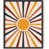 imageHAUS AND HUES Boho Framed Wall Art  Southwestern Geometric Sun Print Mid Century Modern Decor Black Frame 12x16Sun Rays