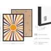 imageHAUS AND HUES Boho Framed Wall Art  Southwestern Geometric Sun Print Mid Century Modern Decor Black Frame 12x16Sun Rays