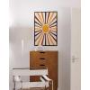 imageHAUS AND HUES Boho Framed Wall Art  Southwestern Geometric Sun Print Mid Century Modern Decor Black Frame 12x16Sun Rays