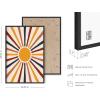 imageHAUS AND HUES Boho Framed Wall Art  Southwestern Geometric Sun Print Mid Century Modern Decor Black Frame 12x16Sun Rays