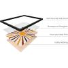 imageHAUS AND HUES Boho Framed Wall Art  Southwestern Geometric Sun Print Mid Century Modern Decor Black Frame 12x16Sun Rays