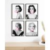 imageHAUS AND HUES Celebrity Wall Art  Set of 4 Fashion Wall Posters  Audrey Hepburn Marilyn Monroe Grace Kelly Elizabeth Taylor 11x14 Black FramedUnframed