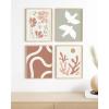 imageHAUS AND HUES Mountain Wall Art  Set of 4 MidCentury Modern Landscape Decor Nature ampamp Modern Art Wall Art  Black Framed 8x10Coral and Green