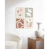imageHAUS AND HUES Mountain Wall Art  Set of 4 MidCentury Modern Landscape Decor Nature ampamp Modern Art Wall Art  Black Framed 8x10Coral and Green