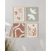 imageHAUS AND HUES Mountain Wall Art  Set of 4 MidCentury Modern Landscape Decor Nature ampamp Modern Art Wall Art  Black Framed 8x10Coral and Green