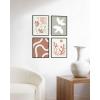 imageHAUS AND HUES Mountain Wall Art  Set of 4 MidCentury Modern Landscape Decor Nature ampamp Modern Art Wall Art  Black Framed 8x10Coral and Green