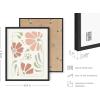 imageHAUS AND HUES Mountain Wall Art  Set of 4 MidCentury Modern Landscape Decor Nature ampamp Modern Art Wall Art  Black Framed 8x10Coral and Green