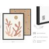imageHAUS AND HUES Mountain Wall Art  Set of 4 MidCentury Modern Landscape Decor Nature ampamp Modern Art Wall Art  Black Framed 8x10Coral and Green