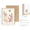 imageHAUS AND HUES Mountain Wall Art  Set of 4 MidCentury Modern Landscape Decor Nature ampamp Modern Art Wall Art  Black Framed 8x10Coral and Green