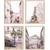 imageHAUS AND HUES Pink Paris Wall Decor  Set of 4 Paris Wall Art Prints Chic Paris Bedroom Decor for Girls Aesthetic Paris Posters for Bathroom or Wall Black Frame 11x14Beige Framed