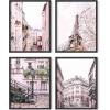 imageHAUS AND HUES Pink Paris Wall Decor  Set of 4 Paris Wall Art Prints Chic Paris Bedroom Decor for Girls Aesthetic Paris Posters for Bathroom or Wall Black Frame 11x14Unframed
