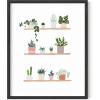 imageHAUS AND HUES Succulent Wall Art Boho Botanical Print Cactus Wall Art ampamp Botanical Poster Green Leaf Art Plant Picture Wall Art Green Succulent Picture Greenhouse Beige Frame 24x36Pots on Shelves
