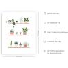 imageHAUS AND HUES Succulent Wall Art Boho Botanical Print Cactus Wall Art ampamp Botanical Poster Green Leaf Art Plant Picture Wall Art Green Succulent Picture Greenhouse Beige Frame 24x36Pots on Shelves