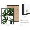imageHAUS AND HUES Tropical Leaf Painting  Green Monstera Plant Print Modern Botanical Wall Art ampamp Leaf Decor  Black Framed 24x36Monstera