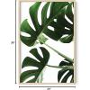 imageHAUS AND HUES Tropical Leaf Painting  Green Monstera Plant Print Modern Botanical Wall Art ampamp Leaf Decor  Black Framed 24x36Monstera