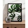 imageHAUS AND HUES Tropical Leaf Painting  Green Monstera Plant Print Modern Botanical Wall Art ampamp Leaf Decor  Black Framed 24x36Monstera