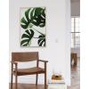 imageHAUS AND HUES Tropical Leaf Painting  Green Monstera Plant Print Modern Botanical Wall Art ampamp Leaf Decor  Black Framed 24x36Monstera