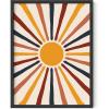 imageHAUS AND HUES Boho Framed Wall Art  Southwestern Geometric Sun Print Mid Century Modern Decor Black Frame 12x16Sun Rays