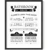 imageHAUS AND HUES Funny Bathroom Signs for Home Decor Funny Bathroom Decor Funny Bathroom Wall Art Bathroom Art Funny Bathroom Decor Bathroom Eye Exam Framed Black 24x36Rules