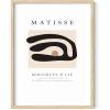 imageHAUS AND HUES Matisse Abstract Art Print  Henri Matisse Art Exhibition Poster Aesthetic Drawing Matisse Painting Cut Out Art Black Plant Clover Matisse Beige Frame 16x20Wavy Leaves