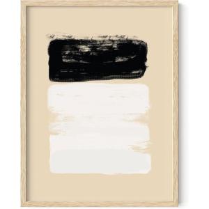 imageHAUS AND HUES Abstract Wall Art  Mid Century Modern Prints Neutral Decor Beige Wood Lines UNFRAMED 12x16Brushstrokes