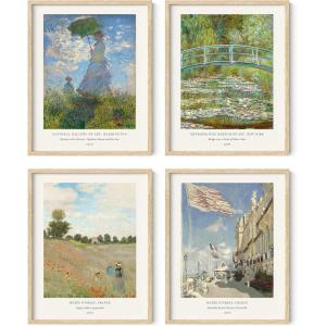 imageHAUS AND HUES Claude Monet Artwork Fine Art Painting  Water Lilies Poster Famous Art Print Modern Wall Art Framed 11quot x 14quot