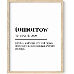 imageHAUS AND HUES Funny Quotes for Home Office Decor  Funny Home Decor ampamp Office Wall Decor for Women Funny Work from Home Gifts Funny Work Gifts Funny Wall Decor Unframed 24x36Tomorrow