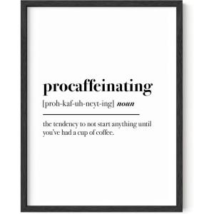 imageHAUS AND HUES Funny Quotes for Home Office Decor  Funny Home Decor ampamp Office Wall Decor for Women Funny Work from Home Gifts Funny Work Gifts Funny Wall Decor Unframed 24x36Procaffeinating