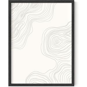 imageHAUS AND HUES Neutral Wall Art  Geometric Wall Art Prints Scandinavian Modern Line Art Wall Decor Mid Century Modern Art Print Abstract for Living Room Modern Beige Frame 12x16Wood Lines