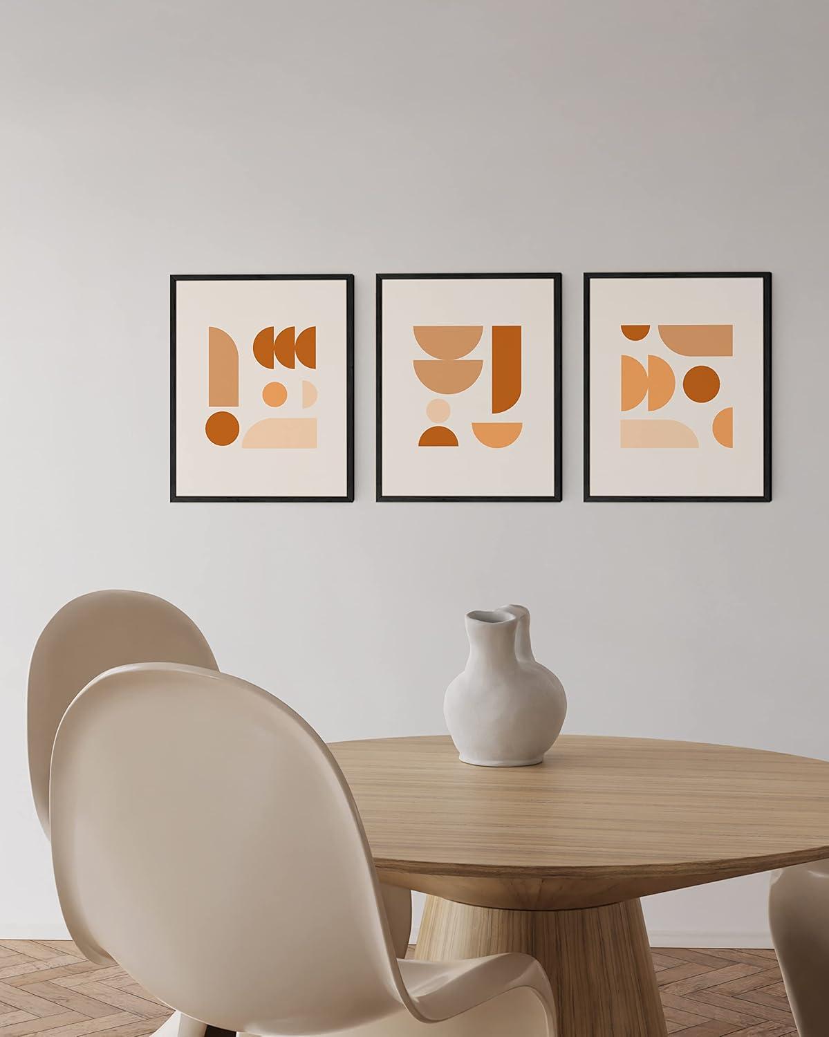 imageHAUS AND HUES Forest Wall Art  Set of 3 Mountain Art for Living Room Nature Posters Landscape Pictures 16quotx20quot Framed BlackMulticolored Circles