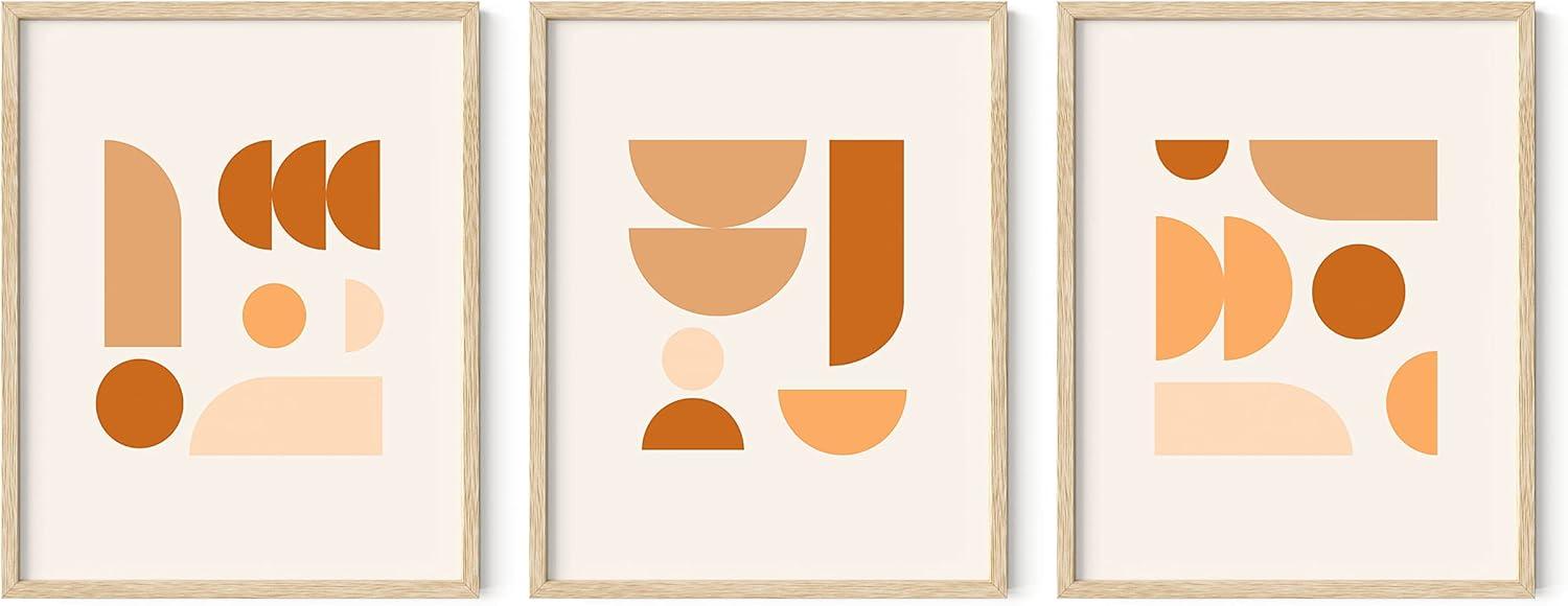 imageHAUS AND HUES Forest Wall Art  Set of 3 Mountain Art for Living Room Nature Posters Landscape Pictures 16quotx20quot Framed BlackMulticolored Circles