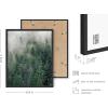 imageBlack and White Foggy Mountains Set of 3  Framed Black  24x36Foggy Green