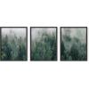 imageBlack and White Foggy Mountains Set of 3  Framed Black  24x36Foggy Green