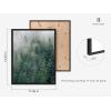 imageBlack and White Foggy Mountains Set of 3  Framed Black  24x36Foggy Green