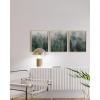 imageBlack and White Foggy Mountains Set of 3  Framed Black  24x36Foggy Green