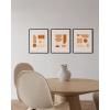 imageBlack and White Foggy Mountains Set of 3  Framed Black  24x36Multicolored Circles