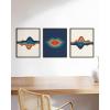 imageHAUS AND HUES Danish Pastel Wall Decor  Set of 3 Matisse Wall Art Danish Pastel Aesthetic Posters for Bedroom Abstract Art Wall Decor for Dorm Living Room Beige Frame 24x36Retro Layered Lips