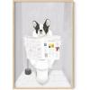 imageHAUS AND HUES Funny Dog Wall Art  French Bulldog in Bathroom Animal Posters Black Frame 12x16Beige Framed